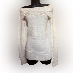 DKNY Off-Shoulder Sweater in off White